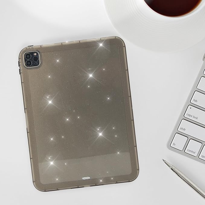Dteck for iPad Pro 11 Inch M4/M5 (2024/2025 Release) Translucent Tablet Case, Stylish Shimmer Design, Ultra Slim Thin Lightweight, Soft TPU Scratch Resistant Shockproof Protective Cover Shell, Gray