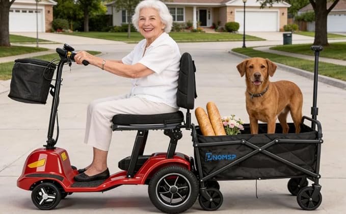30mile Mobility Scooter for Adults with Travel Bag,33lb Magnesium Ultra Lightweight Folding Power Mobility Scooter for Senior,All Terrain Motorized Scooter,Airline Approved,Two Battery (Two Battery)