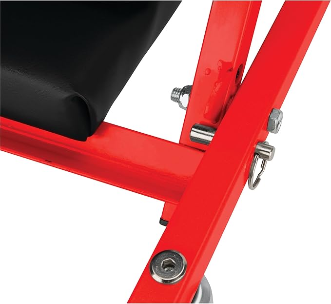 Performance Tool W85034 36-Inch Z-Frame Folding Automotive Creeper, All-in-One Adjustable Roller Garage Seat, Lay Down or Sit, 300 lbs. Capacity, Under Car Creeper, Padded with 6 Swivel Casters