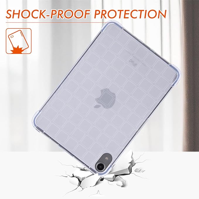 Dteck for iPad Mini 8.3 Inch (A17 Pro/6th Generation) 2024/2021 Model Ultra Thin Transparent Back Cover, Lightweight Slim Soft TPU Case with Reinforced Corners, Protection Shock-absorbing Shell, Clear
