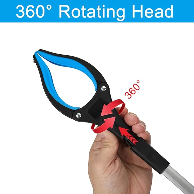 6-Piece Reacher Grabber Set - 32" Foldable Aluminum Pickup Tool with Swivel Claw & Magnet (4 Pack) + 16" Stainless Steel & 12" Iron Mini Grabbers, Heavy Duty Trash Picker & Garden Nabber