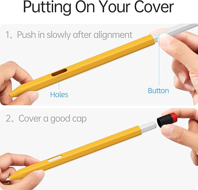 AZF Compatible with Samsung Galaxy Tab S Pen S11/S11 Ultra S Pen Case,Classic Design Silicone Protective Sleeve, Anti-Slip, Drop-Resistant Comfortable gripSupport Magnetic Charging. (Yellow)