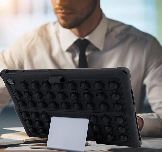 Silicone Tablet Case with Shoulder Strap Built in Pen Holder and Stylus Pen Lightweight Soft Cute Cover Compatible with Lenovo Tab Plus 11.5 Black