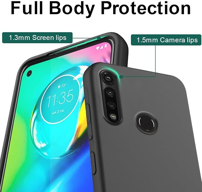 Customized Photo Case for Motorola Moto G Power 2020 6.4 inch, Personalized Collage Design Phone Cover, Custom Picture Black Silicone Soft Slim Rubber Case, Gift for Couple Lover Bestie