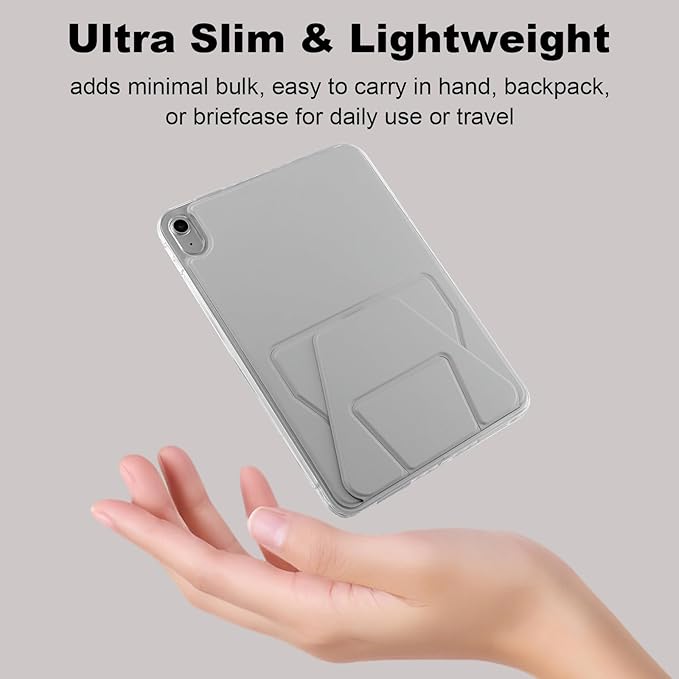 Dteck for iPad mini (A17 Pro), Mini 6 (6th Generation) 8.3" Slim Case with Kickstand/2 Screen Protector Films/Stylus, Ultra Thin Lightweight Solid Color PU Leather Protective Back Cover Shell, Gray