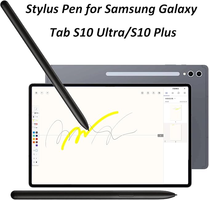 Galaxy Tab S10 Ultra S Pen for Samsung Galaxy Tab S10+/S10 Lite,Tab S10 Ultra Stylus Pen Replacement for Galaxy Tab S10 Ultra/S10 Plus/S10 Lite All Versions S Pen with Nibs(Black)