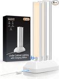 10in Under Cabinet Lighting with Charging Station, 2200mAh Rechargeable Wireless Motion Sensor Lights Indoor,Closet Lights with 3 Color Tempers, Battery Operated Cabinet Lights for Kitchen, 6-Pack