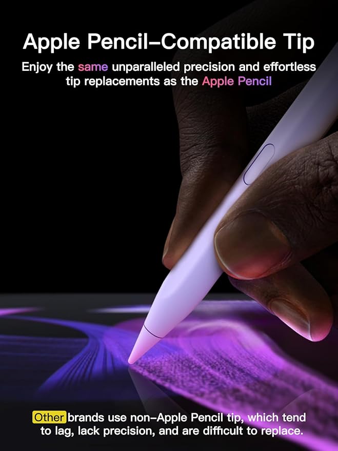 KEEPRO Stylus Pen for iPad 2018-2026, USB-C Fast Charging Pencil, Pixel-Perfect Tilt Sensitivity for iPad 11/10/9/8/7/6/A16, Mini 7/6/5, Air M4/M3/M2 11"/13"/5/4/3, Pro M5/M4 13"/12.9″/11″ Purple