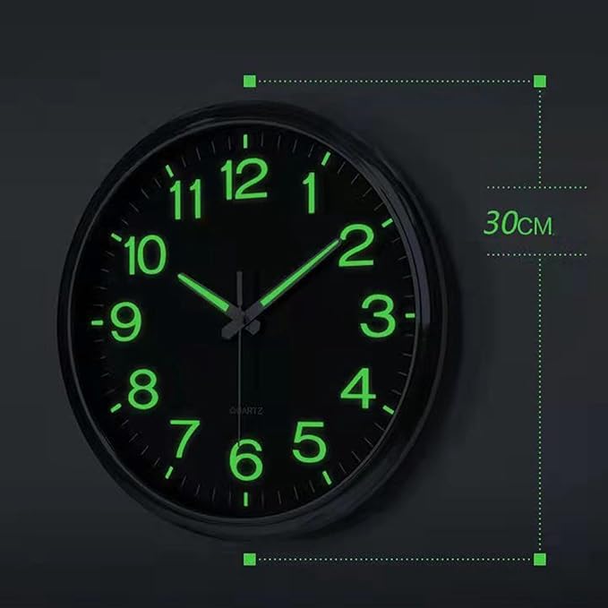 Wall Clock with Glow in The Dark Hands Large Numeral Wall Clock for Elderly and Visually Impaired Glowing Silent Wall Clock Luminous Easy to Read Minimalistic Design for Bedroom Living Room