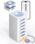 84-Day Automatic Pill Dispenser 6-Tray LCD Display Digital Lock Sound Light Alerts for Seniors