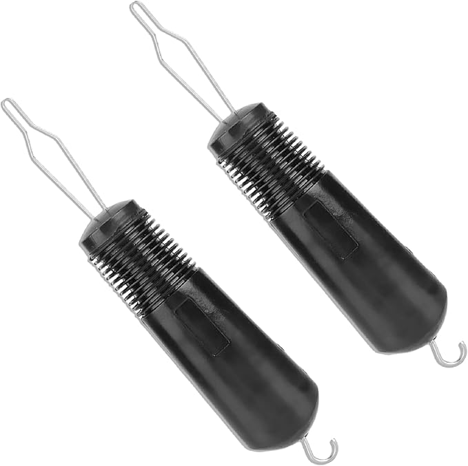 2 Pack Button Hook and Zipper Pull, 2 in 1 Dressing Aid Assist Button Assist Tool Button Helper Tool with Comfort Grip for Elderly Disabled Black