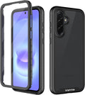 wahhle Compatible with Samsung Galaxy A37 5G Case, Built-in Screen Protector Full Body Shockproof Slim Fit Bumper Protective Phone Cover for Men Women - Black/Clear
