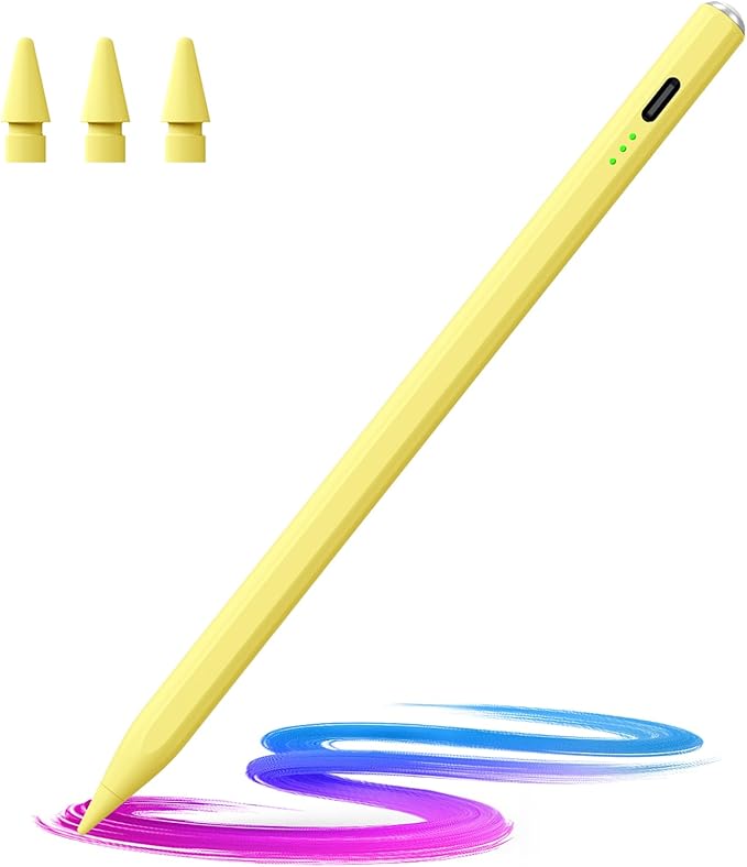 Hastraith Stylus Pen for iPad(2018-2026)-13 Mins Fast Charge with Tilt Sensitivity & Palm Rejection for iPad 11/10/9/8/7/6th Gen, Air 5/4/3/M4/M3/M2, Pro 13"/12.9"/11"/M4, Mini 7/6/5th, Yellow