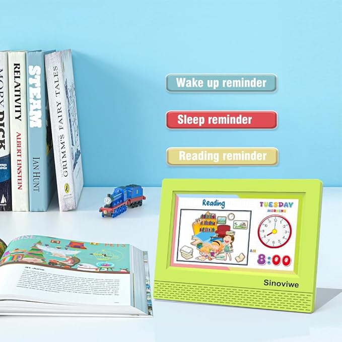 Digital Alarm Clock with 7'' HD Screen, Calendar Function,It is Perfect for Kids Aged 3-18 Years Old with Remote Control and Custom Reminder Function for Birthdays