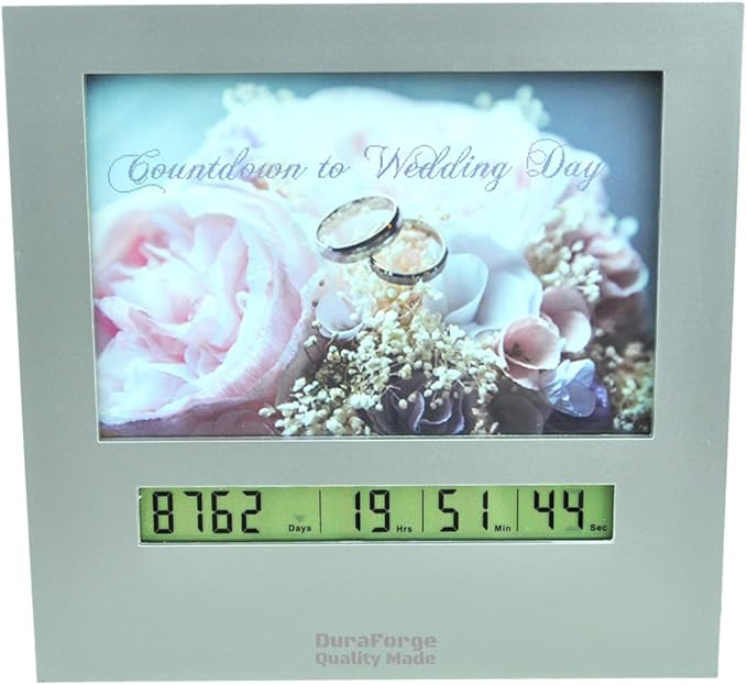 Wedding Countdown Clock with Large Digital Display Day Timer is Also a 4x6 Picture Frame Use it as a Reusable Advent Calendar or Count Down to New Baby, Honeymoon Vacation Xmas Retirement