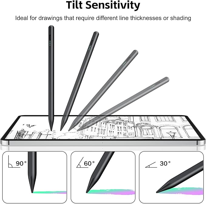 Stylus Pen for iPad 2026-2018 with 13mins Fast Charge,Tilt Sensitivity Palm Rejection Pencil for 11th (A16)/10/9/8/7/6 Gen, iPad Pro 11"/12.9"/M4/M5, iPad Air 3/4/5/M2/M3/M4, Mini 7/6/5