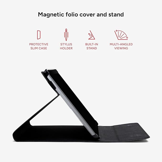 ZAGG Folio Case for Microsoft Surface Go 4 3 with Stand and Stylus Holder Black