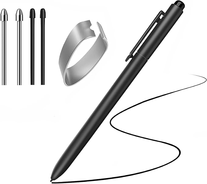 EMR Stylus With Eraser Pencil For Remarkable 2 Pen Wacom One Drawing Tablets Onynx Boox Scribe Supernote EMR Devices + Extra Titanium Alloy Metal Tips Nib + Palm Rejection & Tilt Support+4096 Pressure