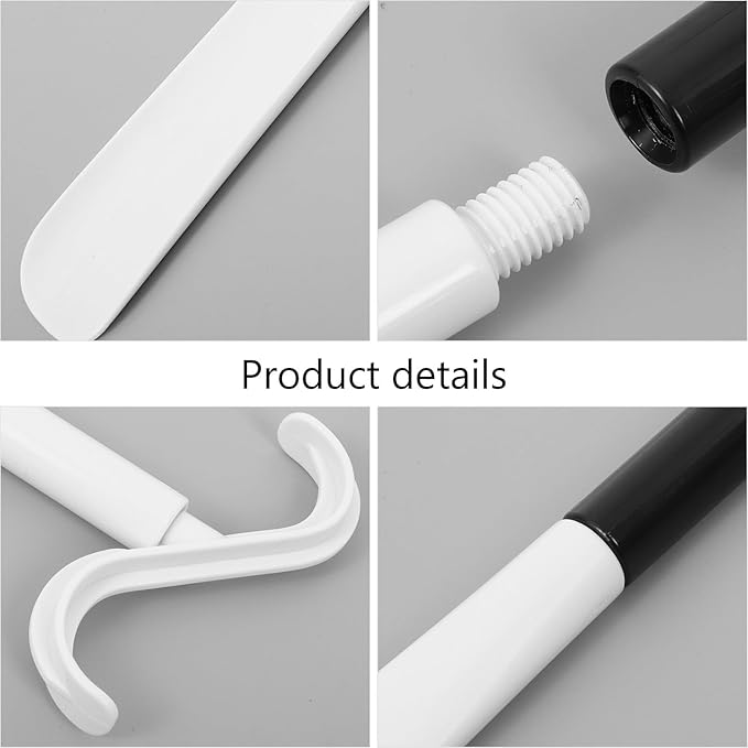 Adjustable Long Handle Shoe Horn and Sock Remover for Seniors Plastic Dressing Aid Stick for Easy Shoe Wearing and Sock Assistance Multipurpose Clothing Helper for Elderly and