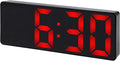 Large Digital Alarm Clock Big Numbers for Seniors & Visually Impaired, 3-Level Dimmable Brightness, Snooze, Used by Plugging for Bedroom, Office, Dorm 6.3" L x 1" W x 2.4" H Red