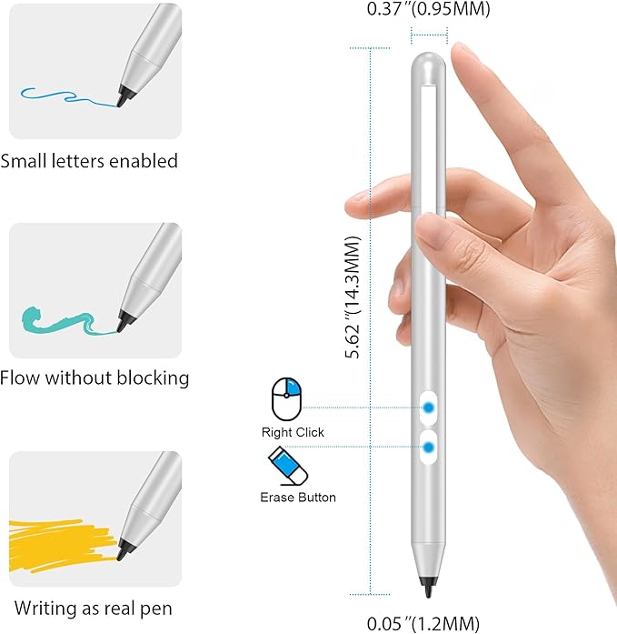 Stylus Pen for ASUS Touchscreen Devices, Active Digital Pen with Ultra-Fine Tip, 1024 Pressure Sensitivity, Palm Rejection for Precision Drawing and Writing