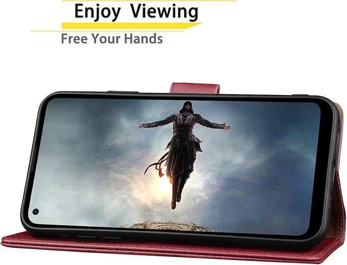 SUANPOT [RFID Blocking for Motorola Moto G Stylus 5G(Non 2022) with Wallet case Credit Card Holder,Flip Book PU Leather Shockproof Cover Cellphone Women Men for Moto G Stylus 5G Phone case(Red)