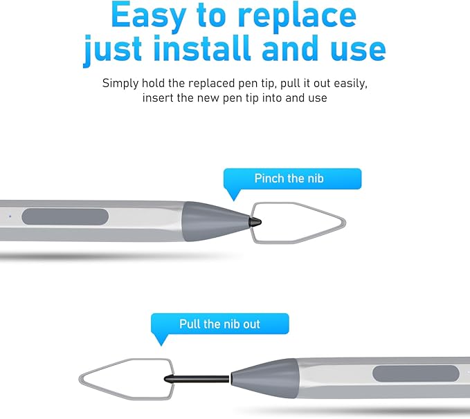 Stylus Pen for HP Envy X360 Pavilion X360 Specter X360 Spectre X2 Envy X2 Rechargeable MPP 2.0 Tilt Active Pen with 4096 Pressure Sensitivity, Palm Rejection, Hexagonal Pen Design, Silver