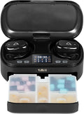 1Mii Smart Pill Dispenser with Alarm 5 Daily Reminders App Alerts Travel Pill Box with Bluetooth Headphones
