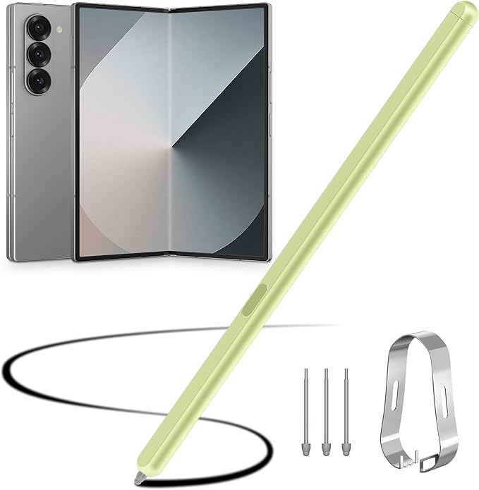 TONGATE for Galaxy Z Fold 6/5 Slim S Pen Fold Edition 4096 Pressure Levels for Samsung Z Fold 6/5 Phones Only, Fold5/6 S Pen Touch Stylus, 1.5mm Pen Tip, with 3* Tips & 1* Pen Holder, Green