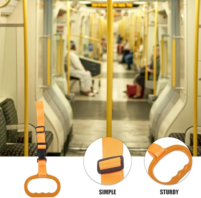 YARNOW 2pcs Car Handle Assist Grab Bars for Elderly and Disabled, Orange Vehicle Door Support Rail for Mobility Aid and Standing Assistance