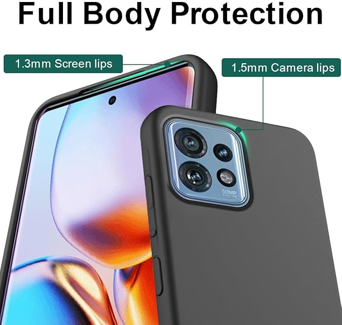 Customized Photo Case for Motorola Moto Edge Plus/Edge+ 2023 6.67 inch, Personalized Collage Design Phone Cover, Custom Picture Black Silicone Soft Slim Rubber Case, Gift for Couple Lover Bestie
