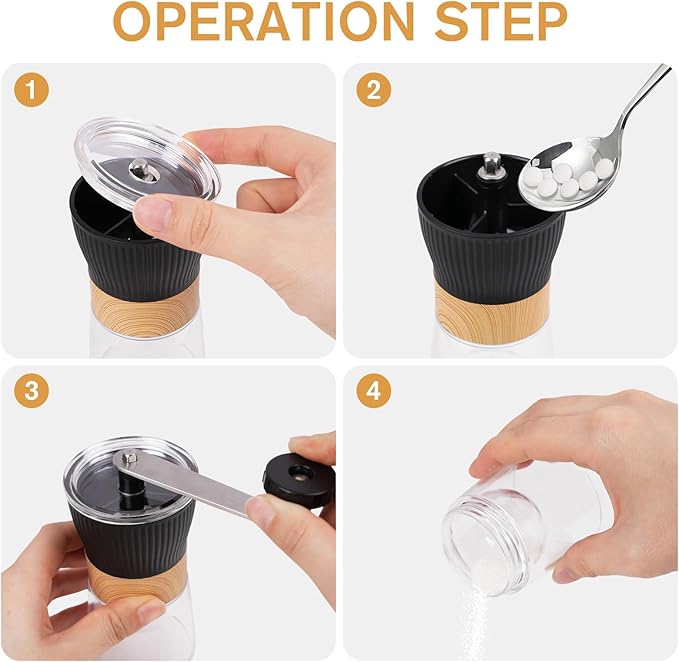 Portable Pill Crusher, Grinder to Fine Powder for Elderly, Crushes Multiple Pills, Small and Large Tablets,Great for Feeding Tube, Pets, with Pill Organizer Dispenser, Ideal for Travel