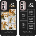 Personalized Picture Case for Motorola Moto G Stylus 5G 2022 Customized Name Initials Phone Cover, Custom Multi-Picture Collage Shock-Resistant Soft Protective TPU Case, Gifts for Mother's Day, Black