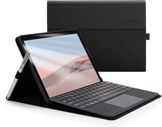 Omnpak Protective Case for Surface Go 4 2023/Go 3 2021/Go 2 2020/Go 2018 with Stylus Holder, Multiple Angle Slim Lightweight Cover, Compatible with Type Cover Keyboard（Keyboard Not Included）