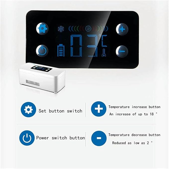 Insulin Fridge Box Fridge, Portable Travel Insulin Fridge Box Insulin Cooler Cooling Refrigerator Smart LCD Display Pill Case Insulin Cooler