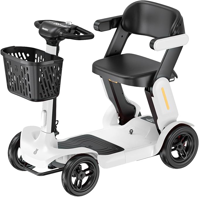 Paiseec S3 Mobility Scooter, Folding Mobility Scooters for Seniors, All Terrain Mobility Scooter, Electric Mobility Scooters for Adults, Folding Mobile Scooter, Auto Speed Control (White, S3-25 Miles)