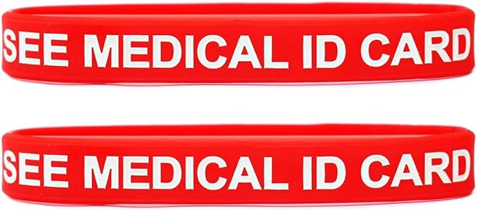 2 Pack of Medical Alert Wristband Bracelets in 12 Options