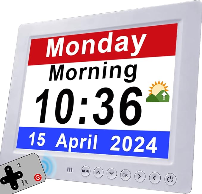 Véfaîî 30 Alarms Extra Large Digital Clock with Auto DST, 6 Display Modes, 20 Custom Reminders, 10-Level Auto Dimmer, AM/PM- Perfect Organizer for Home & School