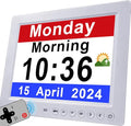 Véfaîî 30 Alarms Extra Large Digital Clock with Auto DST, 6 Display Modes, 20 Custom Reminders, 10-Level Auto Dimmer, AM/PM- Perfect Organizer for Home & School