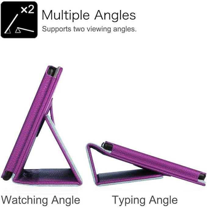 Case for Amazon Fire HD 10 Tablet 10.1" Inch Display (13th Generation, 2023 Released) - Slim Lightweight Folio Stand Cover PU Leather Case + 1 Screen Protector and 1 Stylus (Purple)