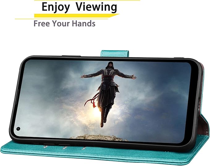 SUANPOT Moto G Stylus 5G Flip Wallet Case, RFID Blocking Cellphone Case for Women Men, Blue Green, Heavy Duty Protection, Kickstand, Card Slot, Shockproof PU Leather Cover