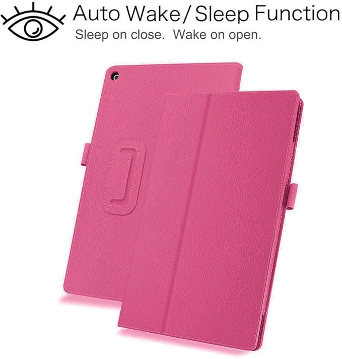 Case for Amazon Fire HD 10 Tablet 10.1" Inch Display (13th Generation, 2023 Released) - Slim Lightweight Folio Stand Cover PU Leather Case + 1 Screen Protector and 1 Stylus (Pink)