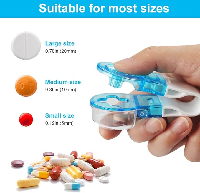 Portable Pill Taker Household Gadgets, 2024 New Portable Pill Taker, No Contact Easy to Take Out Portable Tablet Dispenser, Pill Cutter Splitter for The Elderly, Disabled, Arthritis Etc. (3)