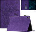 Dteck for Galaxy Tab S6 Lite (10.4") Tablet Case 2024/2022/2020 (SM-P620/P610), PU Leather Slim Folio Case with Auto Sleep Wake/Adjustable Stand, Lightweight Cute Butterfly Cover with Stylus (Purple)