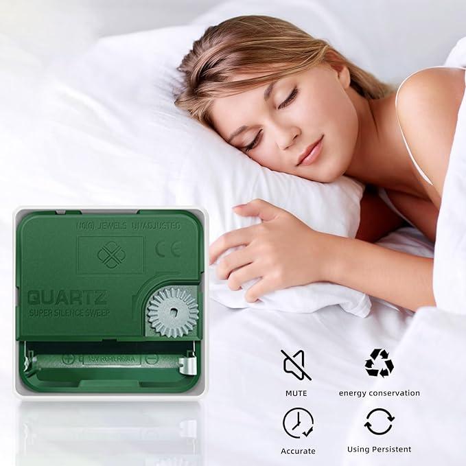 TIMESS Wall Clock, 11 Inch Non-Ticking Silent Battery Operated Quartz Analog with LCD Display for Perpetual Calendar and F° Temperature, Ideal Modern Home, Bedroom, Kitchen, Office Décor (Sliver)