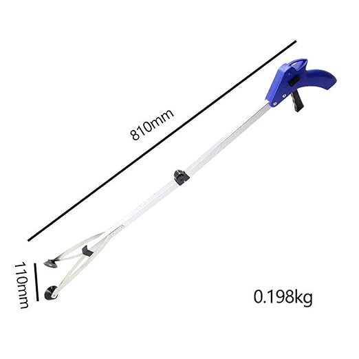 32" Foldable Pick Up Reaching Claw Reacher, Long Arm Gripper Grabber Suction Cup Grip Heavy Duty Mobility Aid Pick Up Tool