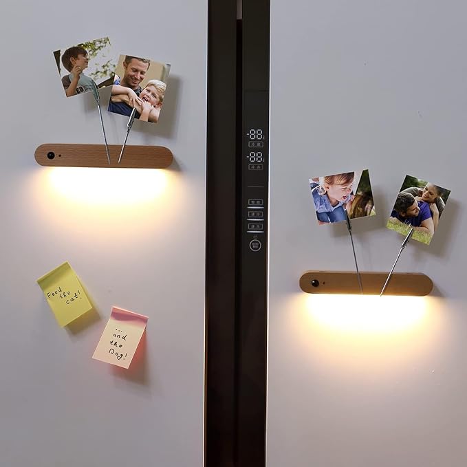 2 Pcs LED Motion Sensor Night Light Battery Operated Wall Light-USB Rechargeable Magnetic Light with Warm White Light for Room Bathroom Cabinet Closet Hallway Comes