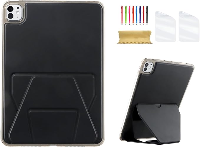 Dteck for Apple iPad Pro 13-inch (M4/M5) 2024/2025 Release Slim PU Leather Case with Stand Function, Easy to Charge Pencil, Lightweight Protective Stylish Cute Thin Tablet Back Cover Shell, Black