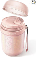 Large Sealed Pill Organizer with Desiccant, Light-Proof Moisture-Proof Pill Bottle with 7 Large Compartments, Anti-Mixing Touch-Free Pill Dispenser, BPA-Free Vitamin Organizer with Handle, Rose Gold