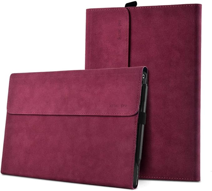 Case for Surface Pro 7 Plus/Pro 7 / Pro 6 / Pro 5 / Pro 4 with Stylus Holder, Multiple Angle Polyester Slim Lightweight Cover, Compatible with Type Cover Keyboard